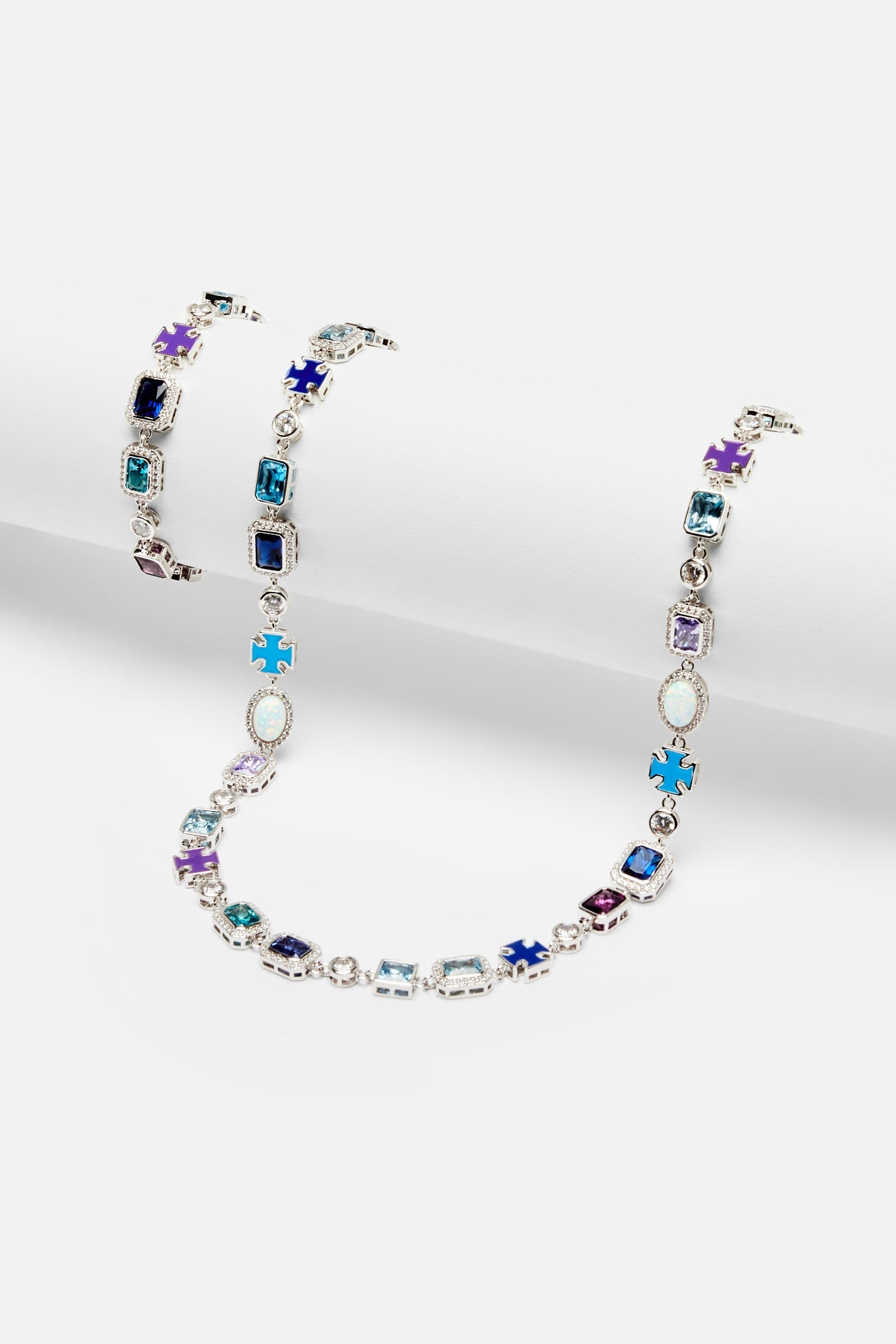 Multi Gemstone Motif Necklace & Bracelet Bundle - 10mm